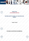 Vista preliminar de documento Directiva DI-039-SGEN/OGD/002 “Sistema Institucional de Archivos del RENIEC”, primera versión