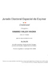 Vista preliminar de documento Credencial de JNE Ramiro Valer Hacha