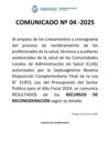 Vista preliminar de documento COMUNICADO N° 004-2025-RECURSOS DE RECONSIDERACIÓN