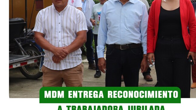 𝐌𝐃𝐌 Entrega Reconocimiento a Trabajadora Jubilada 