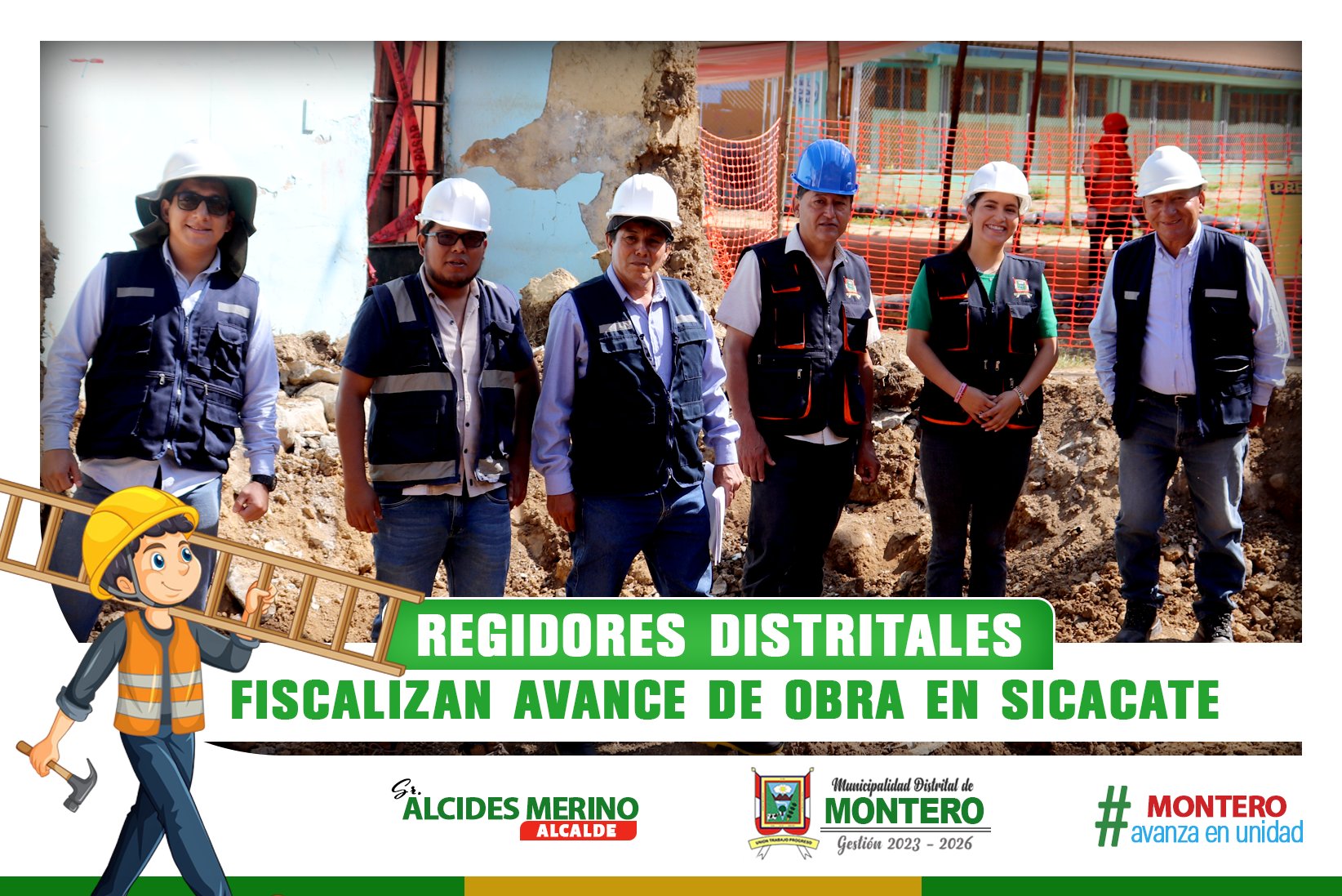 Regidores Distritales Fiscalizan Avance de la Obra en Sicacate