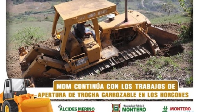 𝐌𝐃𝐌 Continua con los Trabajos de Apertura de la Trocha Carrozable en los Horcones 