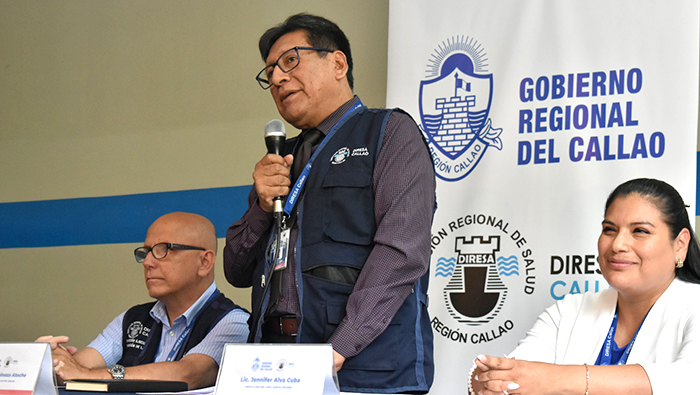 Palabras del director de DIRESA Callao, durante la ceremonia de inauguración dwel nuevo ambiente del CSMC Sarita Colonia