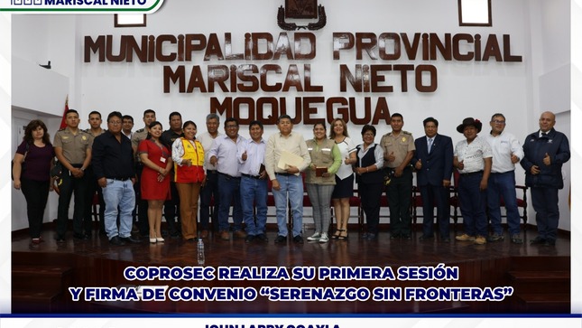 El Comité Provincial de Seguridad Ciudadana (COPROSEC) lleva a cabo hoy, miércoles 8 de enero, su primera sesión ordinaria del año en el auditorio de la Municipalidad Provincial Mariscal Nieto. 