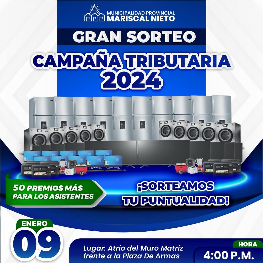 ¡Vecino, participa del sorteo; Campaña de Beneficio e Incentivo Tributario 2024!