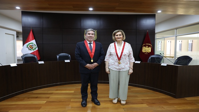Presidenta del TC Luz Pacheco recibió la visita del presidente de la Corte Superior de Justicia de Huánuco