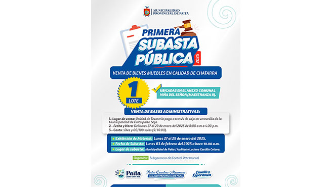 Primera subasta pública  2025