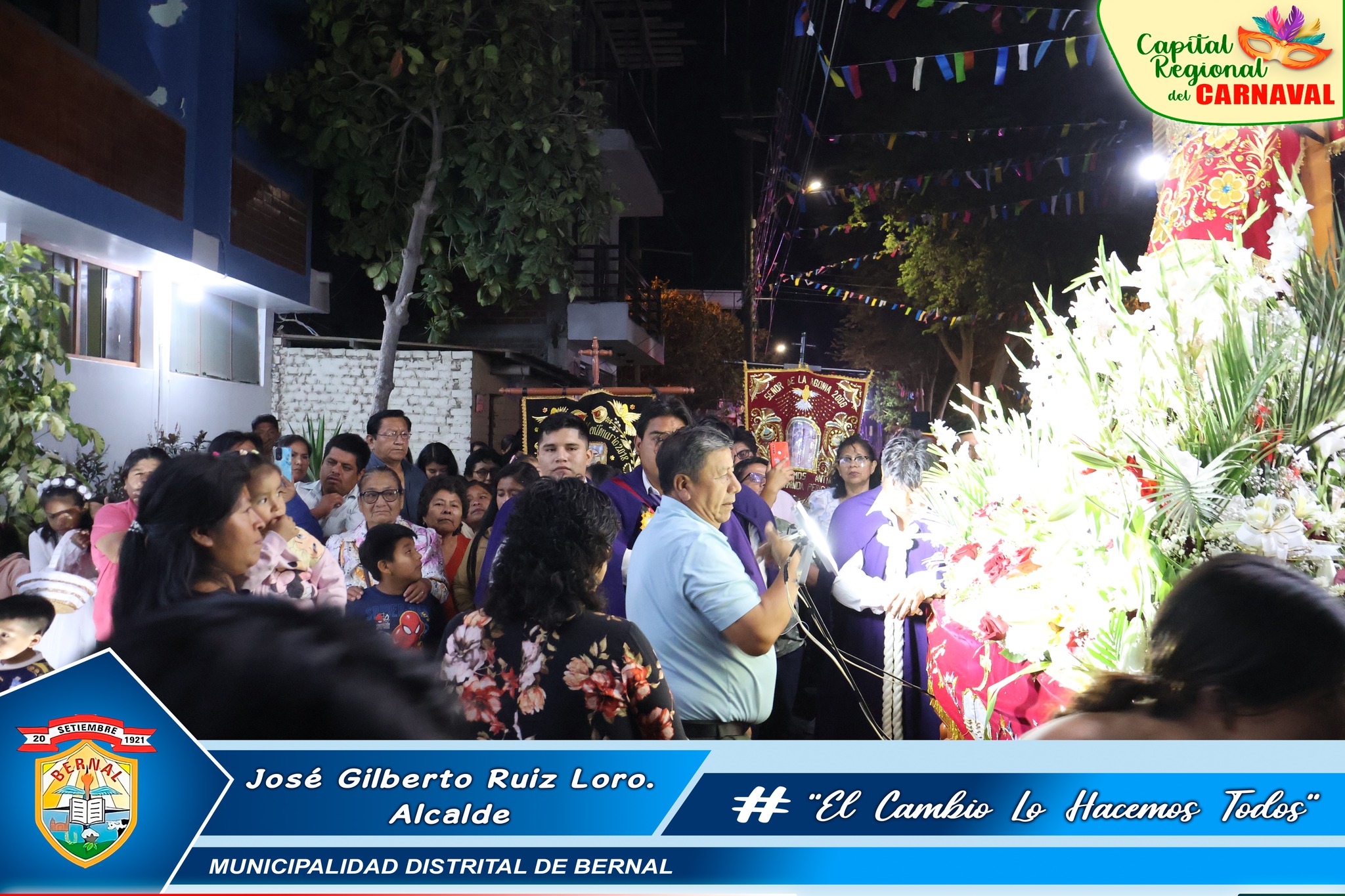 Municipalidad distrital de Bernal rinde homenaje a nuestro milagroso Seรฑor de la Agonรญa