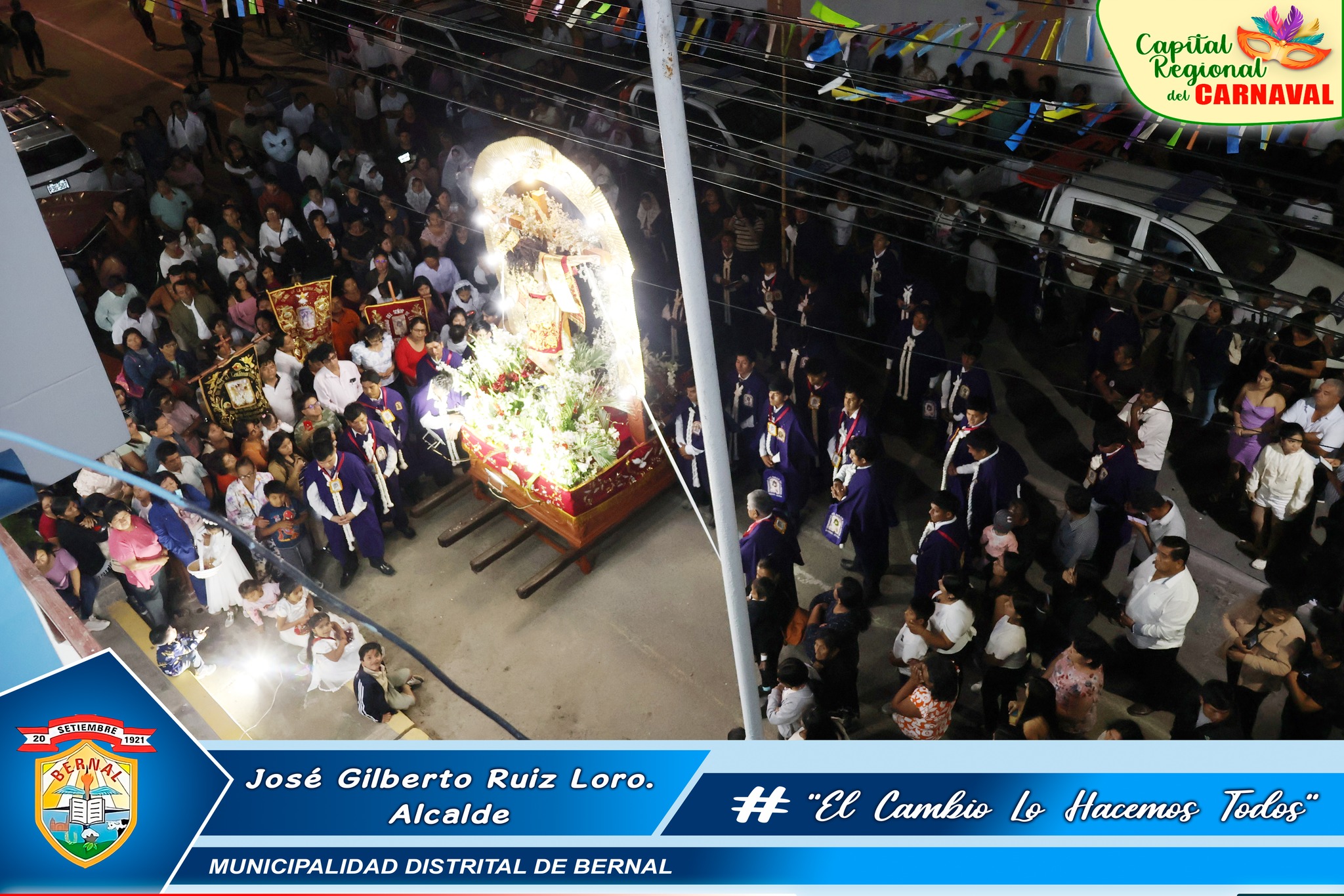 Municipalidad distrital de Bernal rinde homenaje a nuestro milagroso Seรฑor de la Agonรญa