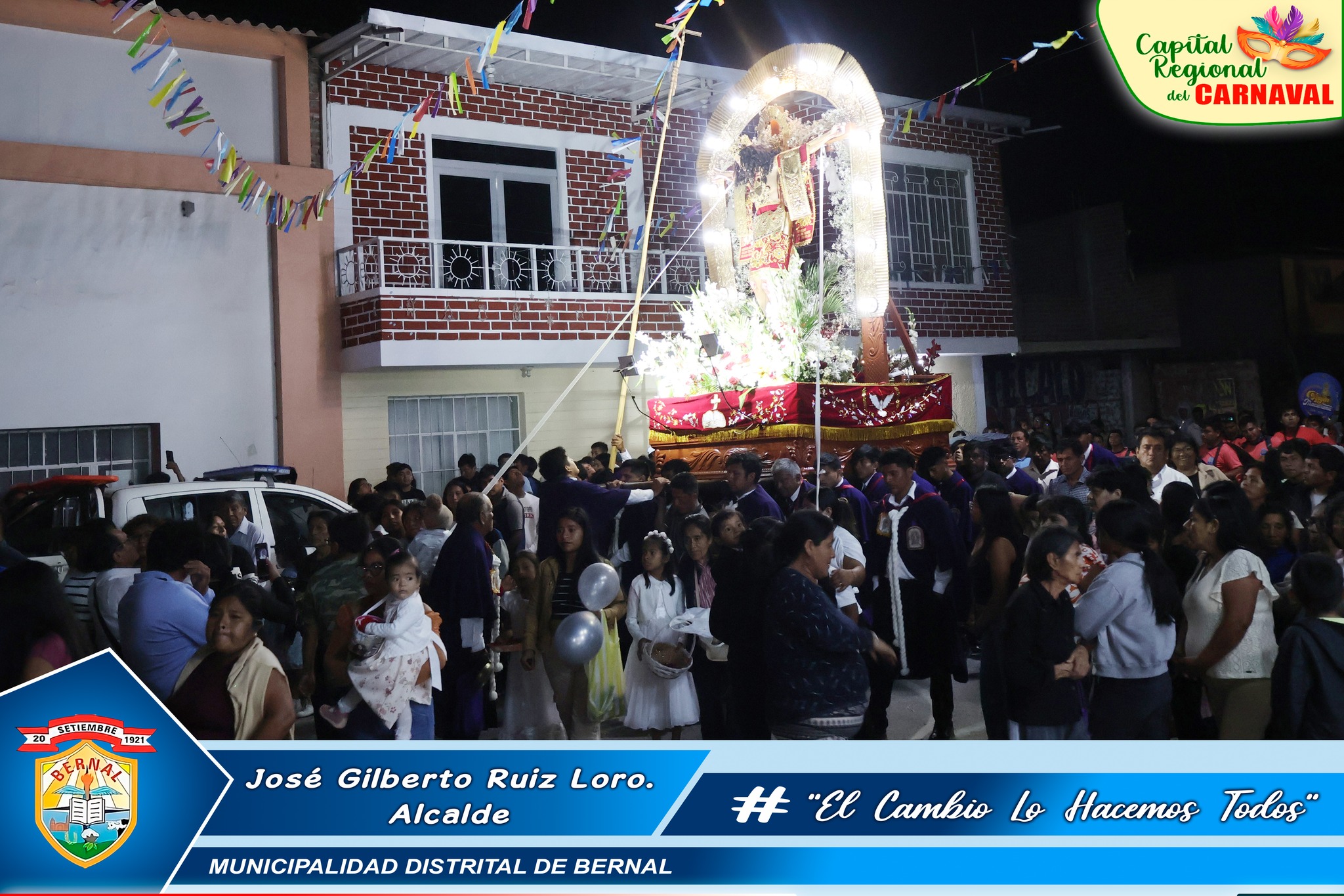 Municipalidad distrital de Bernal rinde homenaje a nuestro milagroso Seรฑor de la Agonรญa