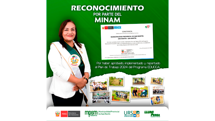 MINAM otorga reconocimiento a la MPSM.