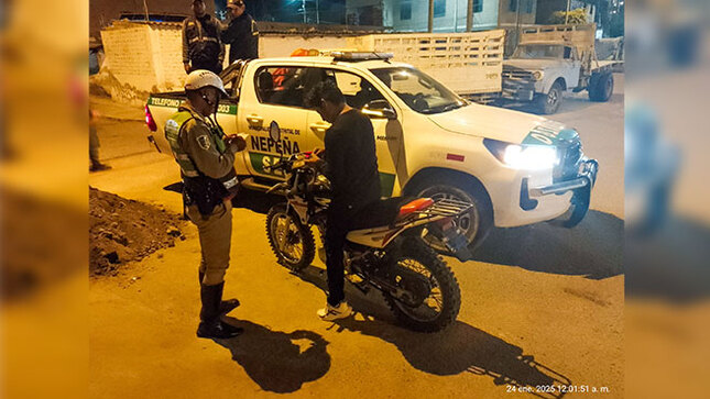 Serenazgo y PNP intervienen moto lineal en el sector Santa Rosa 