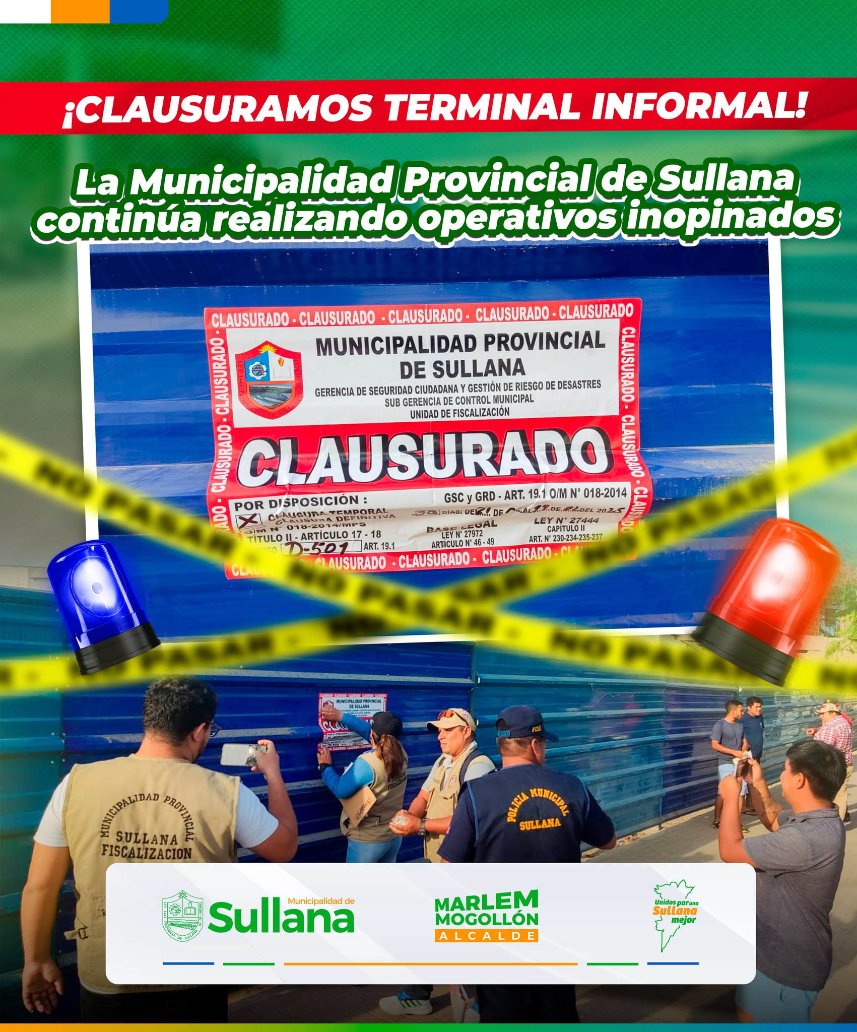 Municipalidad de Sullana clausura terminal informal de pasajeros