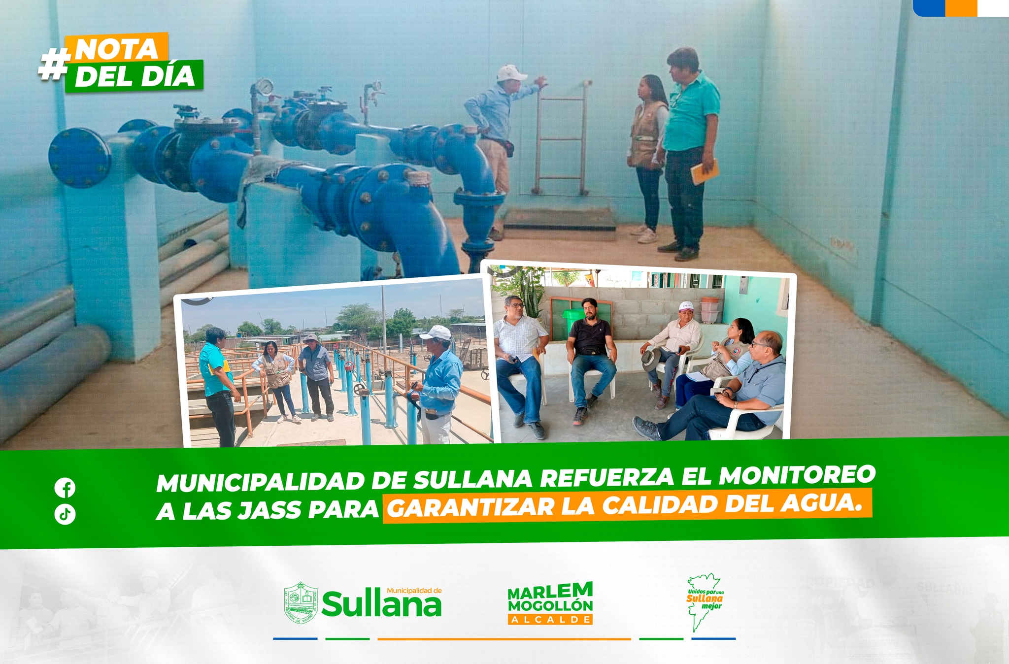 Municipalidad de Sullana refuerza el monitoreo a las JASS para garantizar la calidad del agua