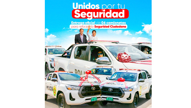Camionetas nuevas de la PNP refuerzan la seguridad en Huarmey