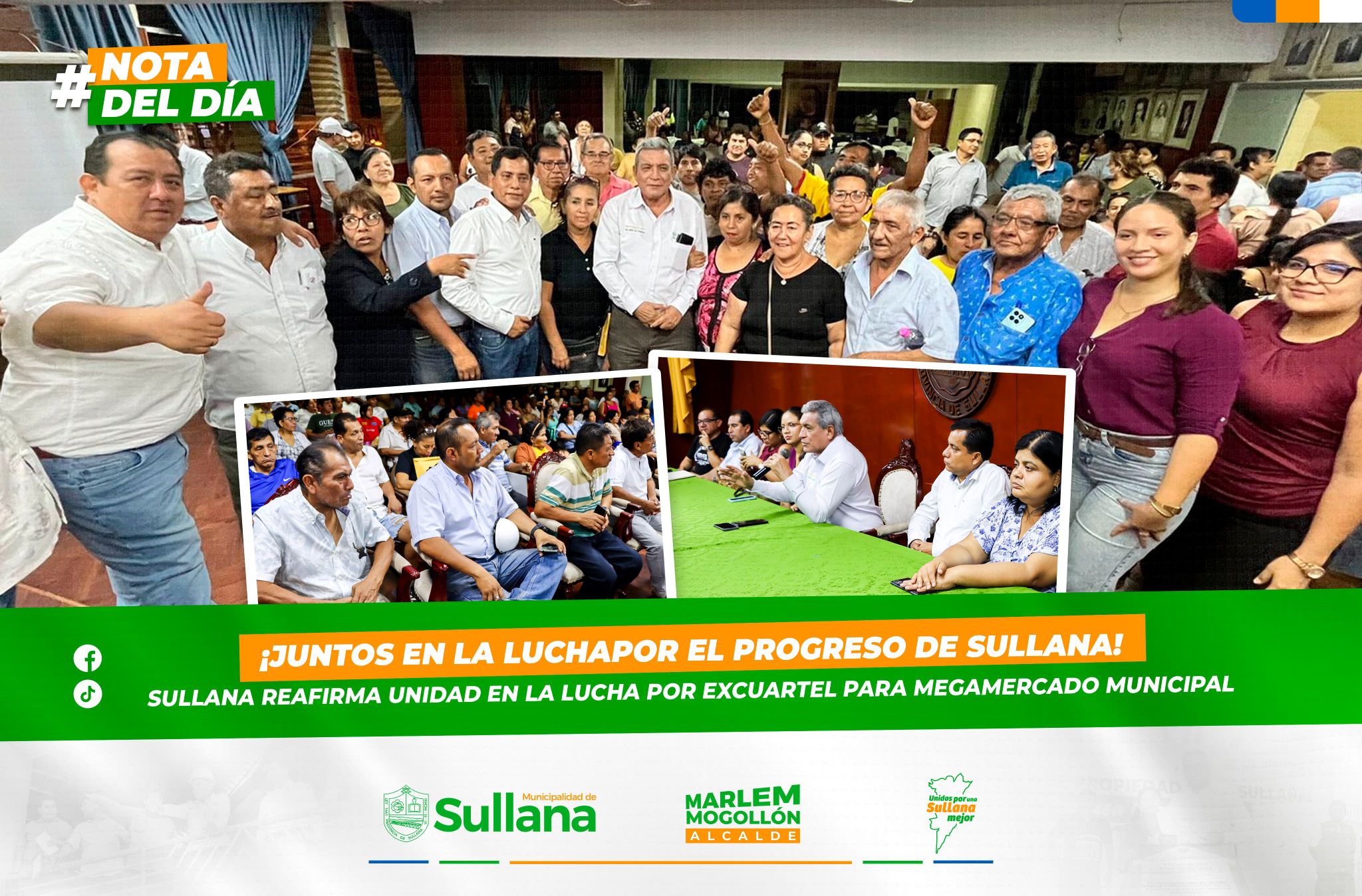 SULLANA REAFIRMA UNIDAD EN LA LUCHA POR EL EXCUARTEL PARA EL MEGAMERCADO MUNICIPAL