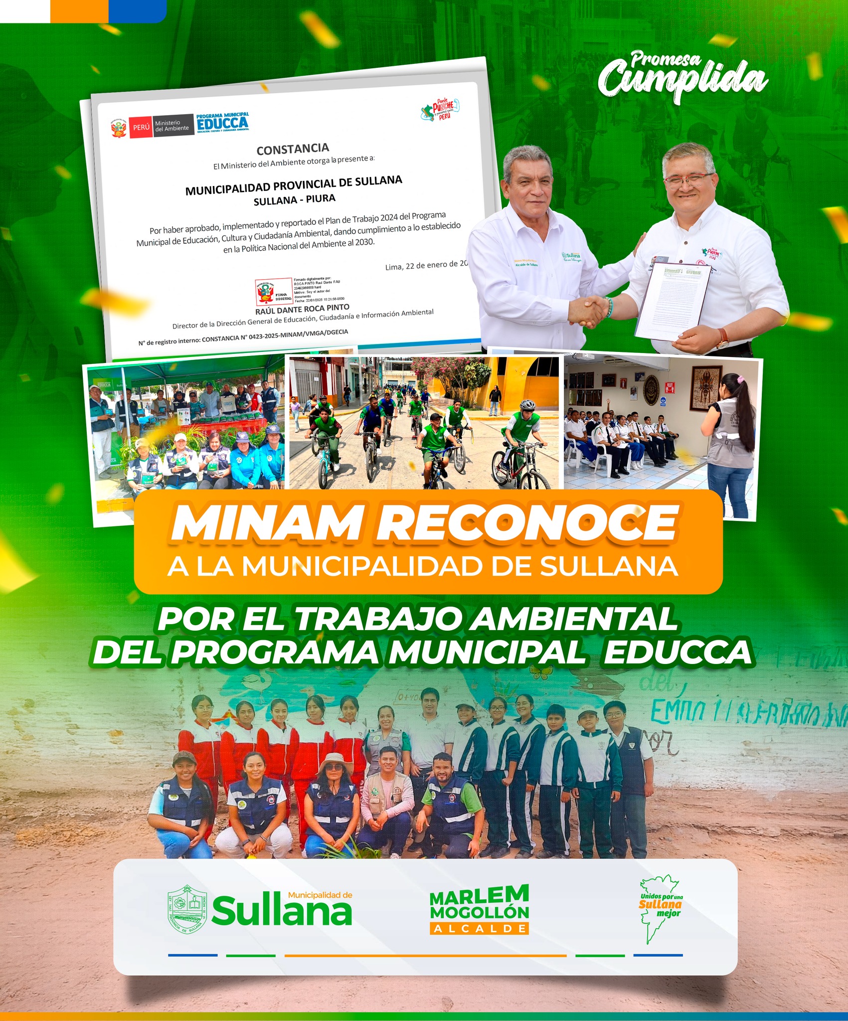 sullana recibe reconocimiento por su compromiso ambiental