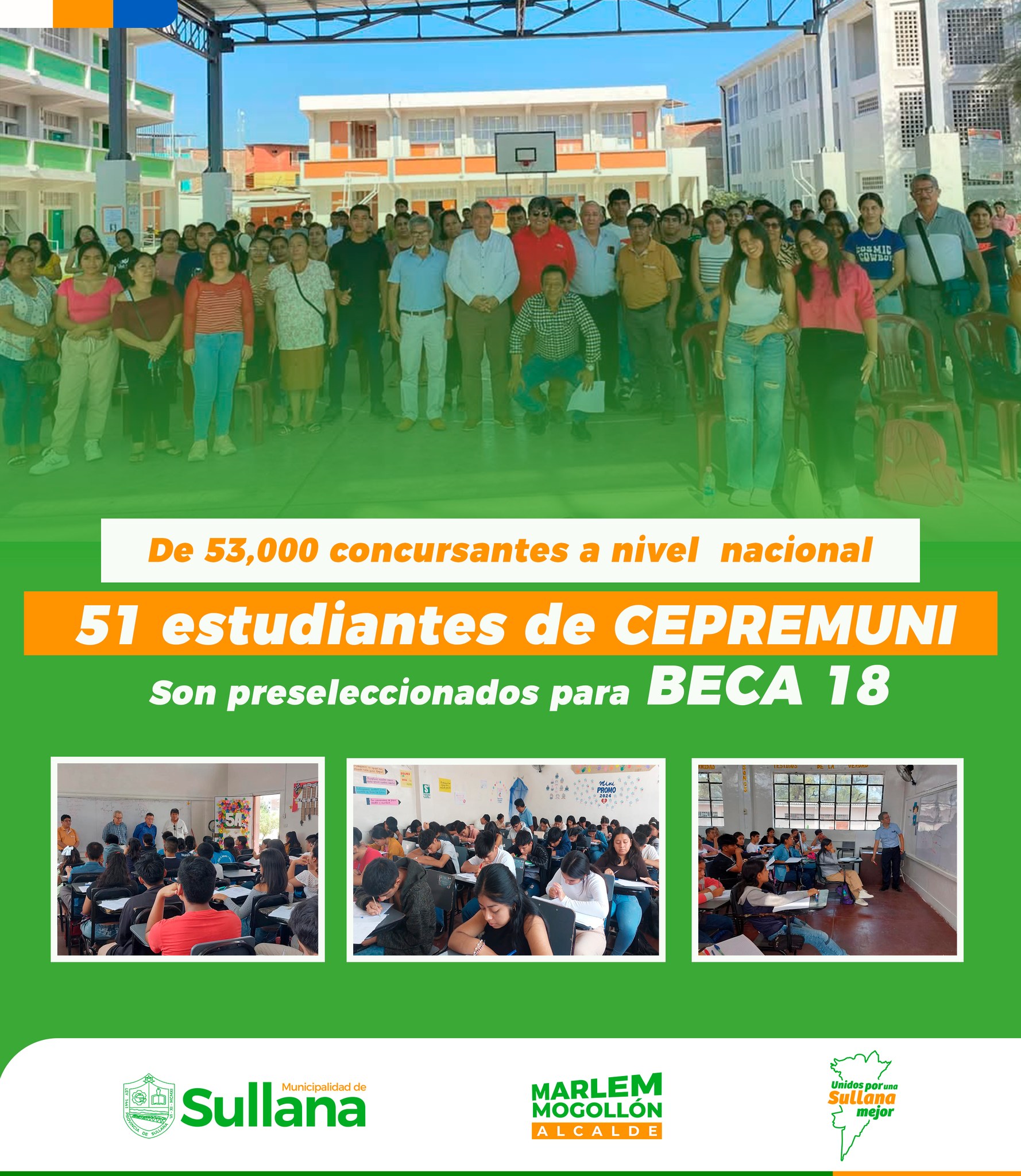 Sullana anuncia convocatoria para inscripción en el programa Beca 18 a través del CEPREMUNI