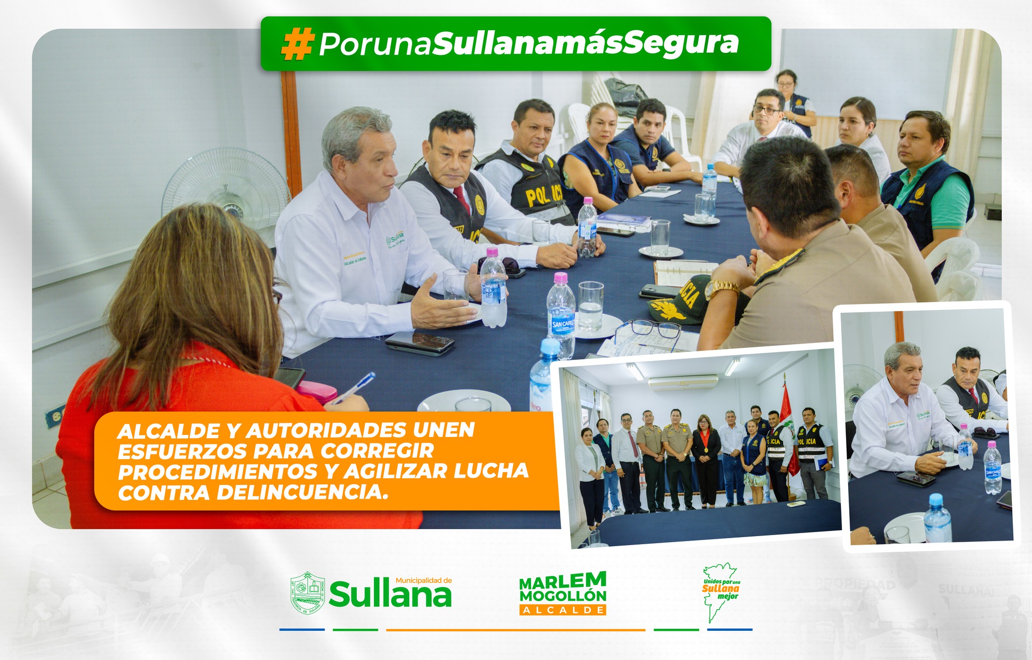 Alcalde Marlem Mogollón y autoridades refuerzan esfuerzos para combatir la delincuencia en Sullana