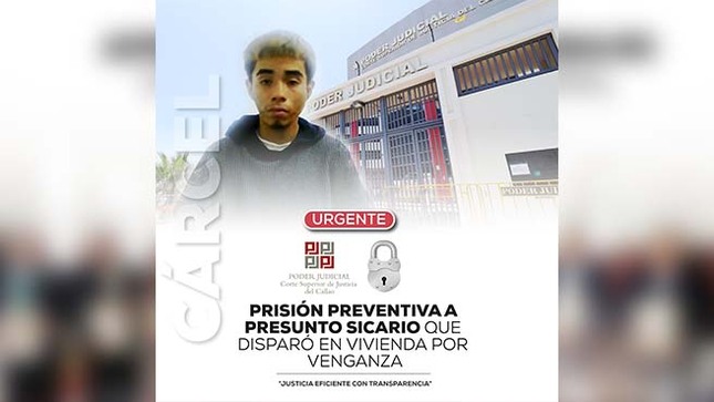 Corte del Callao dictó 9 meses de prisión preventiva a presunto sicario Dionel Yerick Flores Saba quien disparó en vivienda