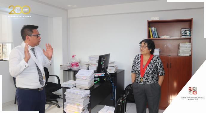 Presidenta de la Corte Superior de Justicia de Lima Sur realiza visita a la sede judicial Numa Llona en San Juan de Miraflores