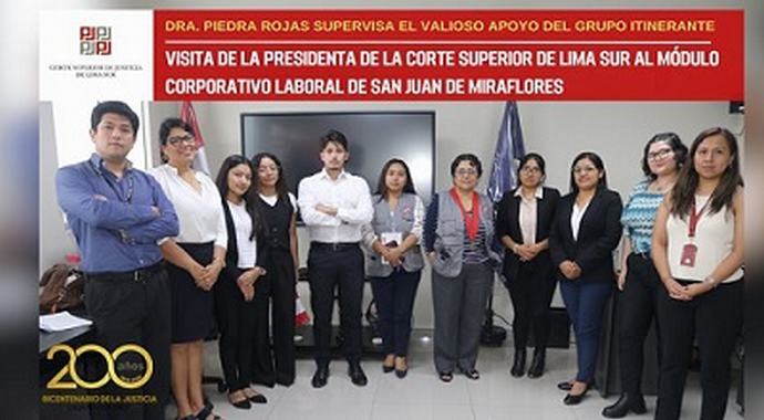 Visita de la presidenta de la Corte Superior de Lima Sur al Módulo Laboral de San Juan de Miraflores