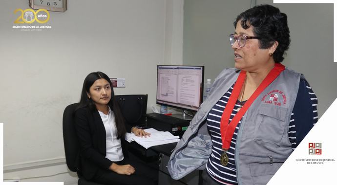 Visita de la presidenta de la Corte Superior de Lima Sur al Módulo Laboral de San Juan de Miraflores