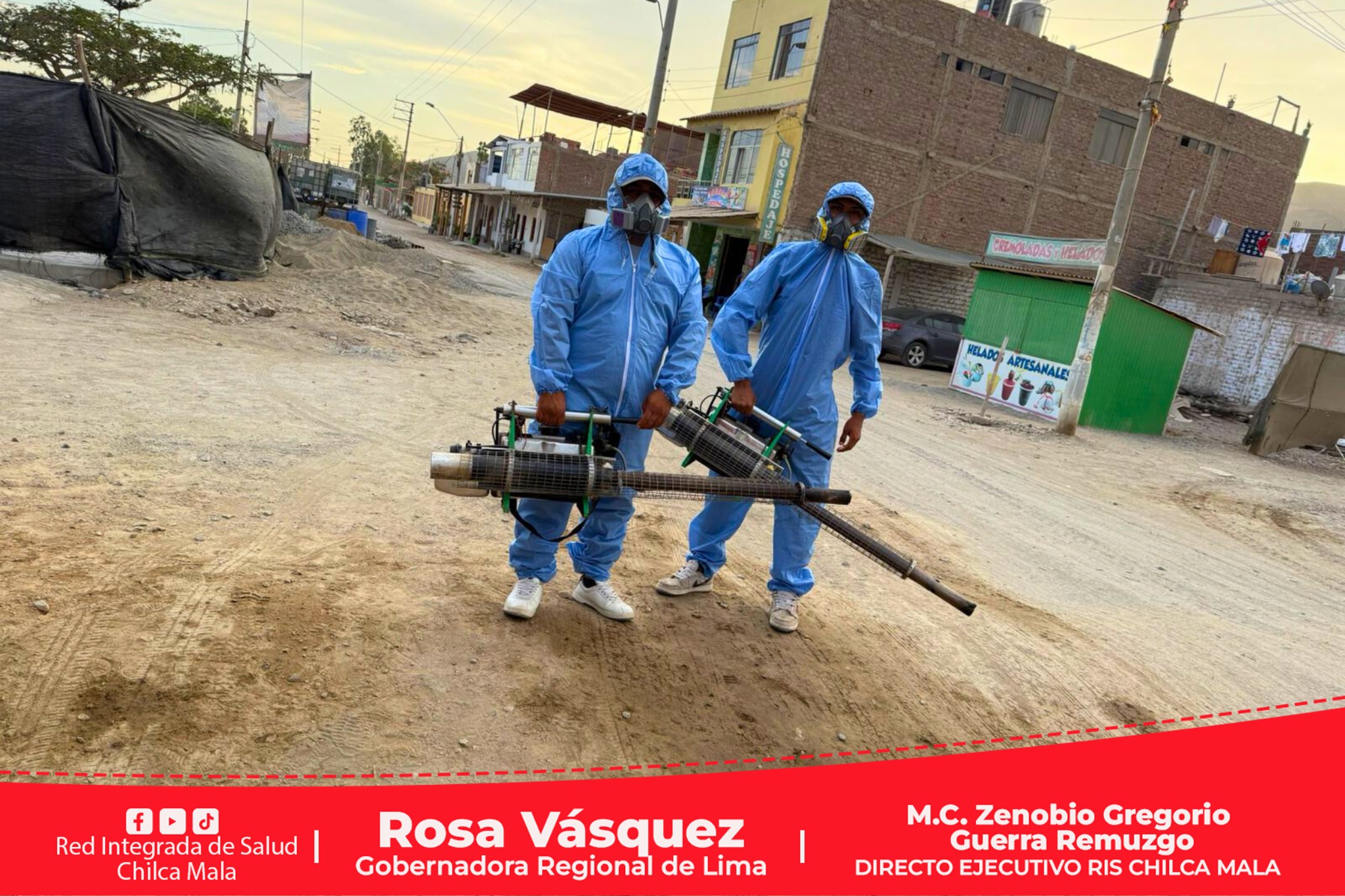 RIS Chilca Mala realiza nebulización espacial ante caso de dengue importado en el anexo de Azpitia