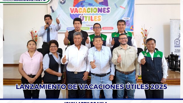 En un evento lleno de entusiasmo y participación, se llevó a cabo el lanzamiento oficial de las Vacaciones Útiles 2025 de la Municipalidad Provincial Mariscal Nieto, en colaboración con AngloAmerican.