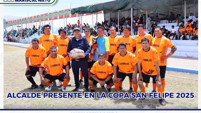 El alcalde provincial John Larry Coayla, demostró una vez más su compromiso con la comunidad y el deporte, participando activamente en el Campeonato de Fútbol Confraternidad San Felipe 2025.
