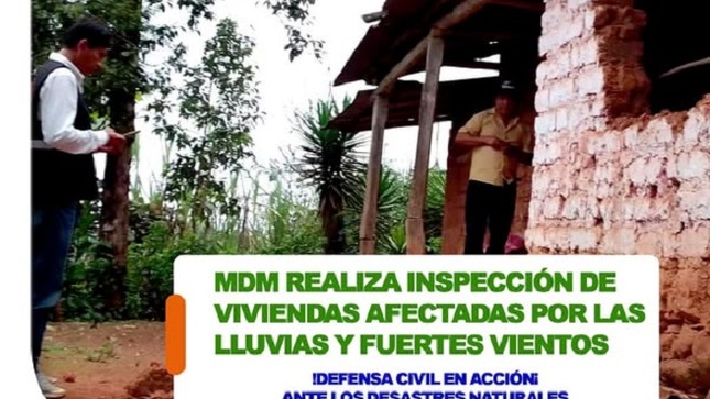 MDM Realiza Inspección de Viviendas Afectadas por la Lluvias y Fuertes Vientos 
