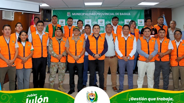 Alcalde Jabier Julón juramentó a miembros del Grupo de Gestión de Riesgos y Defensa civil de Bagua