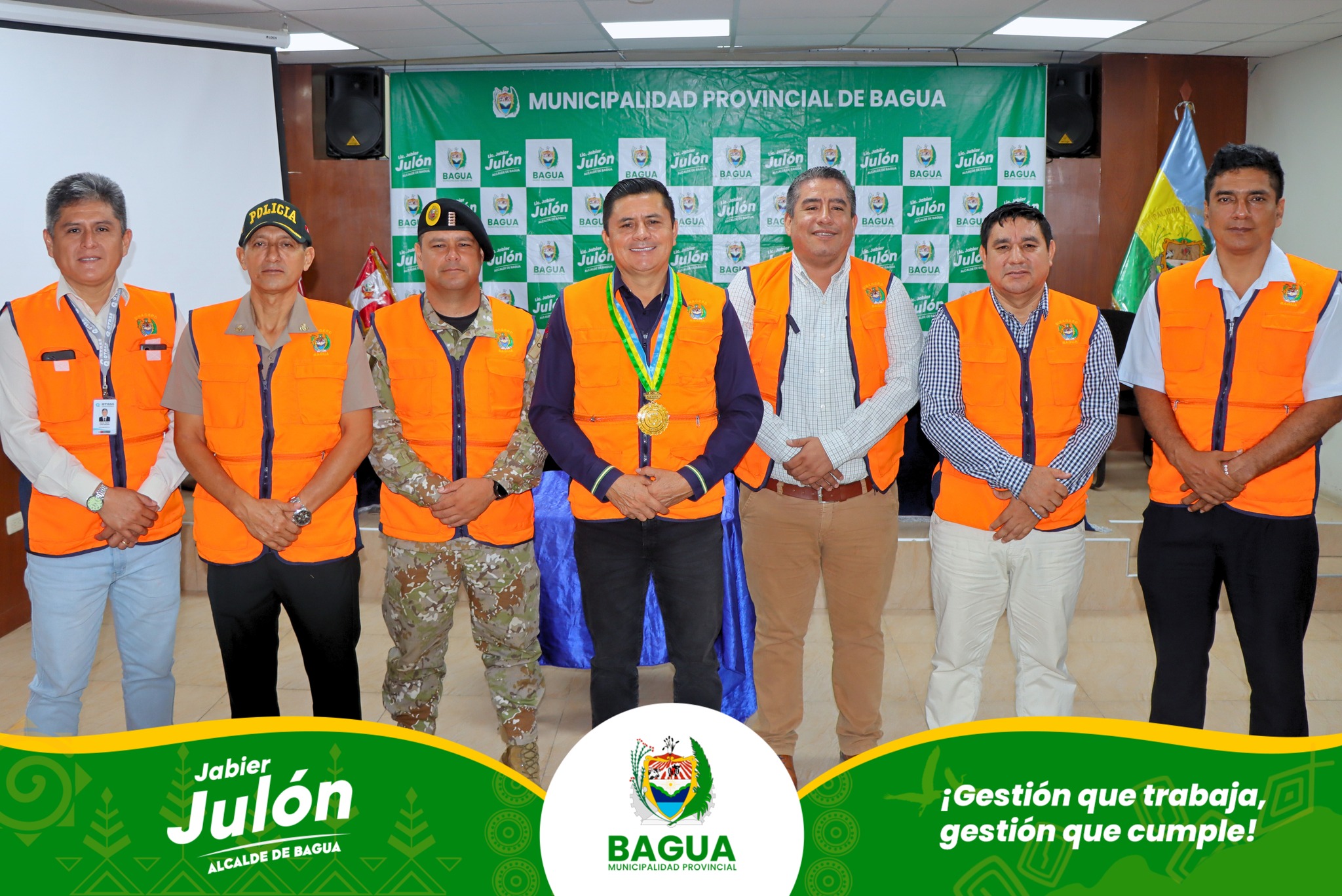 Alcalde Jabier Julón juramentó a miembros del Grupo de Gestión de Riesgos y Defensa civil de Bagua