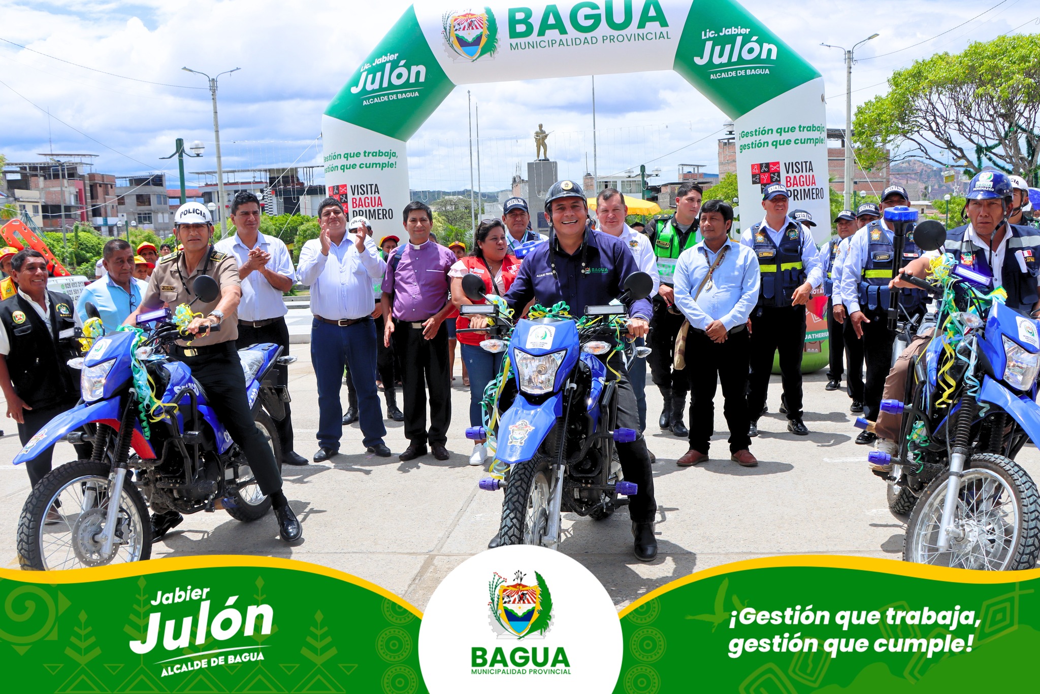 Alcalde Jabier Jul贸n entreg贸 nuevas motocicletas a serenazgo