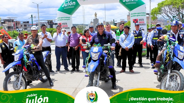Alcalde Jabier Julón entregó nuevas motocicletas a serenazgo