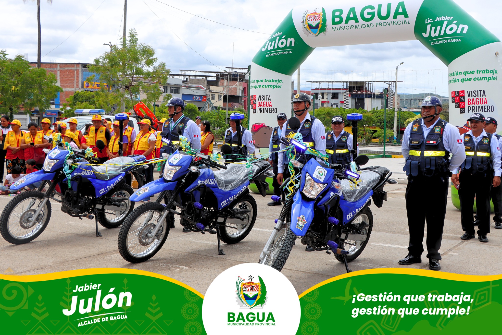 Alcalde Jabier Jul贸n entreg贸 nuevas motocicletas a serenazgo