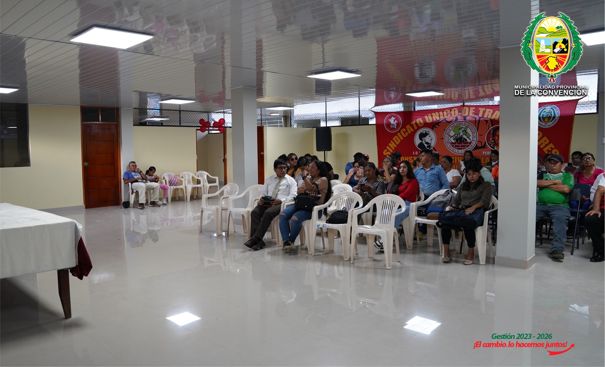 Alcalde de La Convención entrego importante obra de mantenimiento del local institucional de la FEPTRACYL