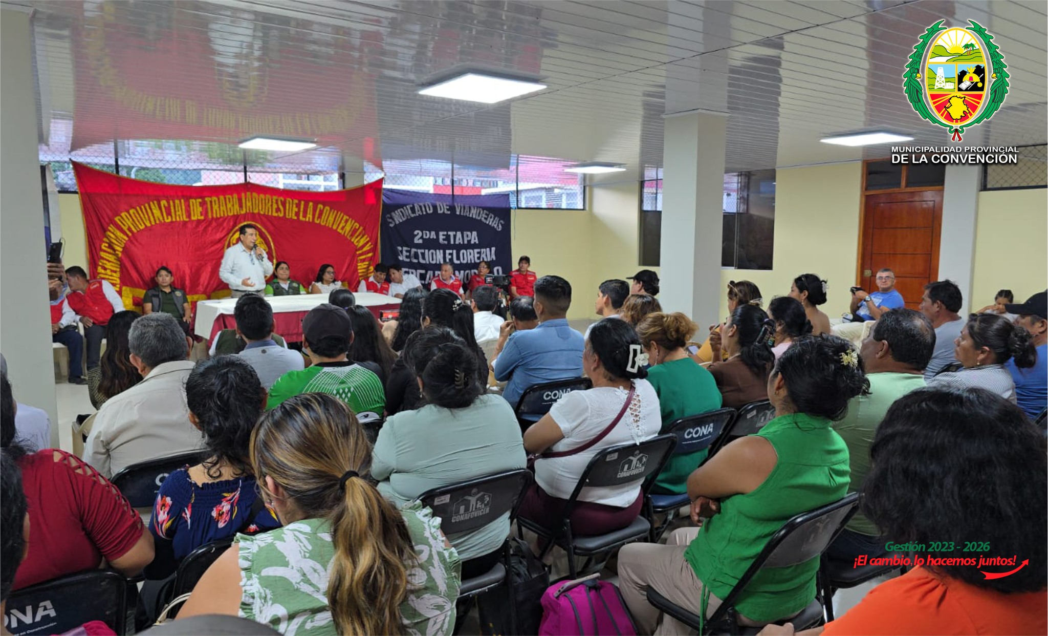 Alcalde de La Convención entrego importante obra de mantenimiento del local institucional de la FEPTRACYL