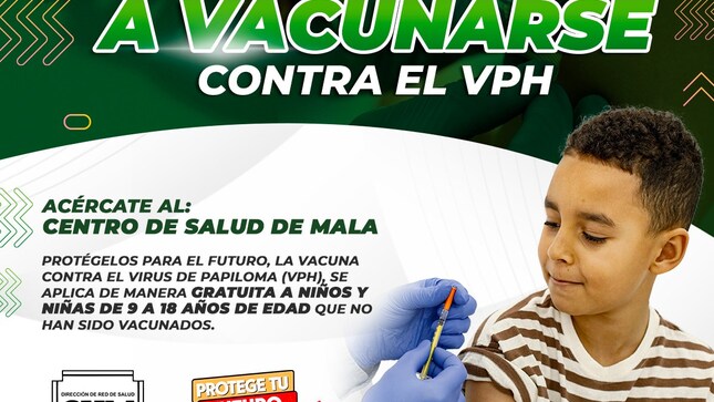 La Municipalidad Distrital de Mala invita a todos los vecinos a participar en esta campaña de vacunación gratuita, orientada a proteger a nuestros niños y jóvenes de entre 9 y 18 años que aún no han recibido la vacuna contra el VPH.
Fecha: Del 1 al 7 de febrero
Lugar: Centro de Salud de Mala
¡No dejes pasar esta oportunidad de proteger la salud de nuestros jóvenes!
#𝙈𝙖𝙡𝙖, 𝙪𝙣𝙖 𝙣𝙪𝙚𝙫𝙖 𝙝𝙞𝙨𝙩𝙤𝙧𝙞𝙖