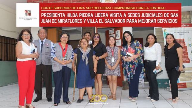 Presidenta de la Corte Superior de Lima Sur continúa con las visitas a sedes judiciales para mejorar los servicios 