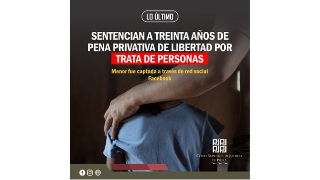 Sentencian a treinta años de pena privativa de libertad por trata de personas
