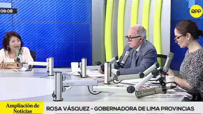 Rosa Vásquez declara sobre inversiones en hospitales, vías, maquinarias y seguridad en la región Lima