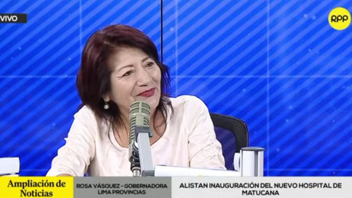 Rosa Vásquez declara sobre inversiones en hospitales, vías, maquinarias y seguridad en la región Lima