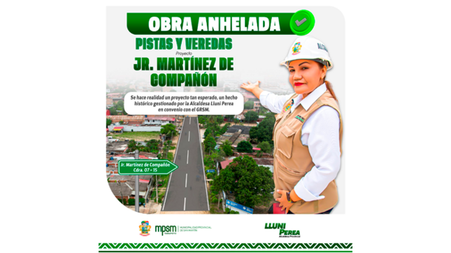 Gestión municipal lidera el desarrollo en la región. 