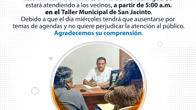 Comunicado sobre la atención del alcalde a la población del distrito se Nepeña