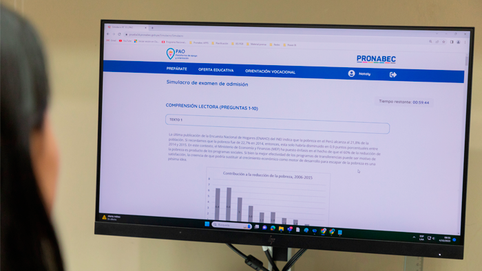 El módulo Prepárate de PAO brinda ejercicios académicos y un simulacro de examen de admisión