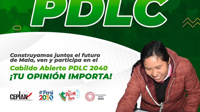 📣 Estimados vecinos, la Municipalidad Distrital de Mala a través de la Oficina General de Planeamiento y Presupuesto invita a la población en general a participar del próximo Cabildo Abierto para la Validación del PDLC 2040.
☝️¡Tu opinión importa!
🗓️ Día: Miércoles 12 de febrero
🕞 Hora: 05:00 p.m. 
📍 Lugar: Plaza de Armas de Mala
¡Te esperamos! 🙋🏻‍♀️🙋🏻‍♂️
🌄 𝙈𝙖𝙡𝙖, 𝙪𝙣𝙖 𝙣𝙪𝙚𝙫𝙖 𝙝𝙞𝙨𝙩𝙤𝙧𝙞𝙖
