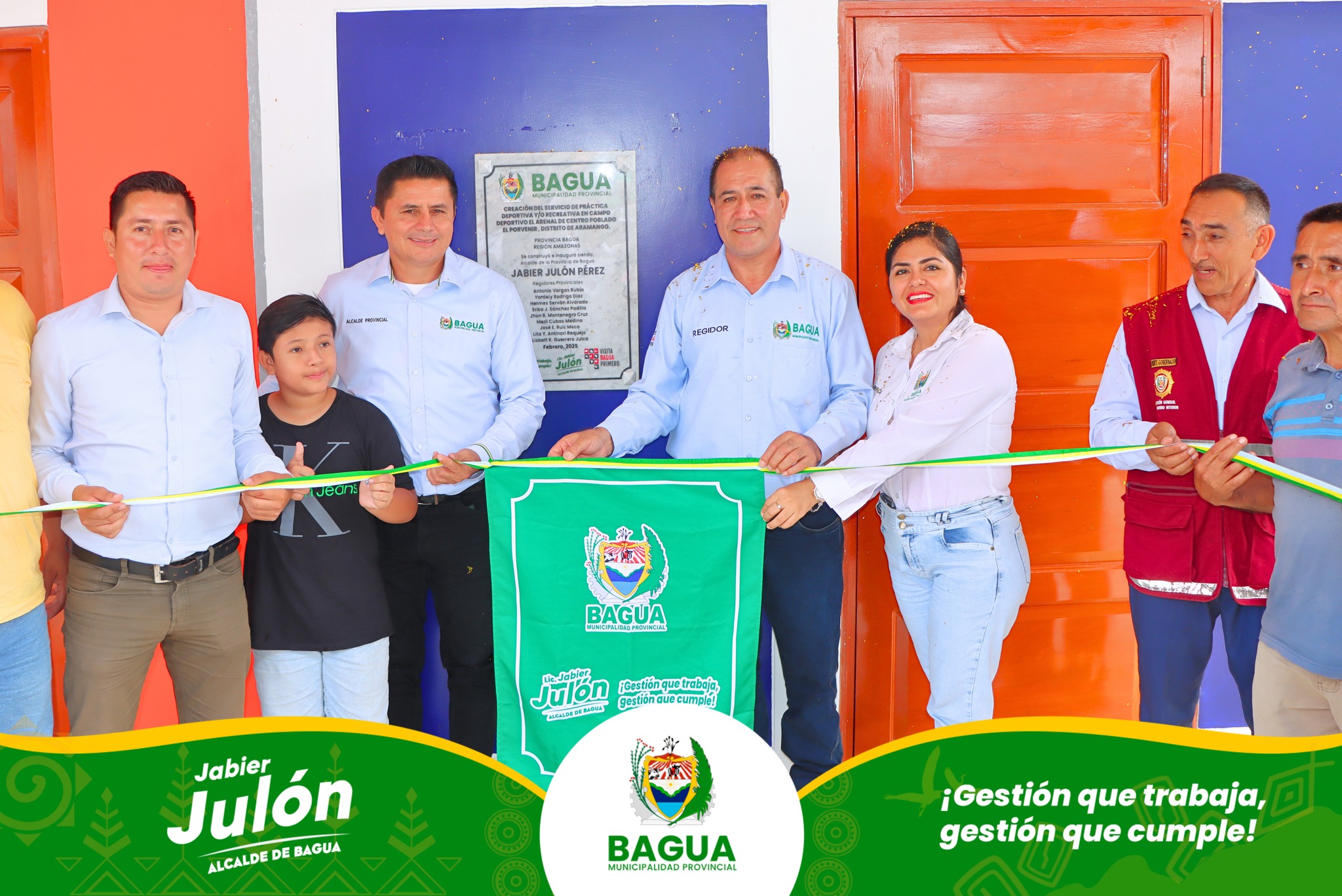 Alcalde Jabier Jul贸n inaugur贸 moderno polideportivo en el C.P. EL PORVENIR - ARAMANGO