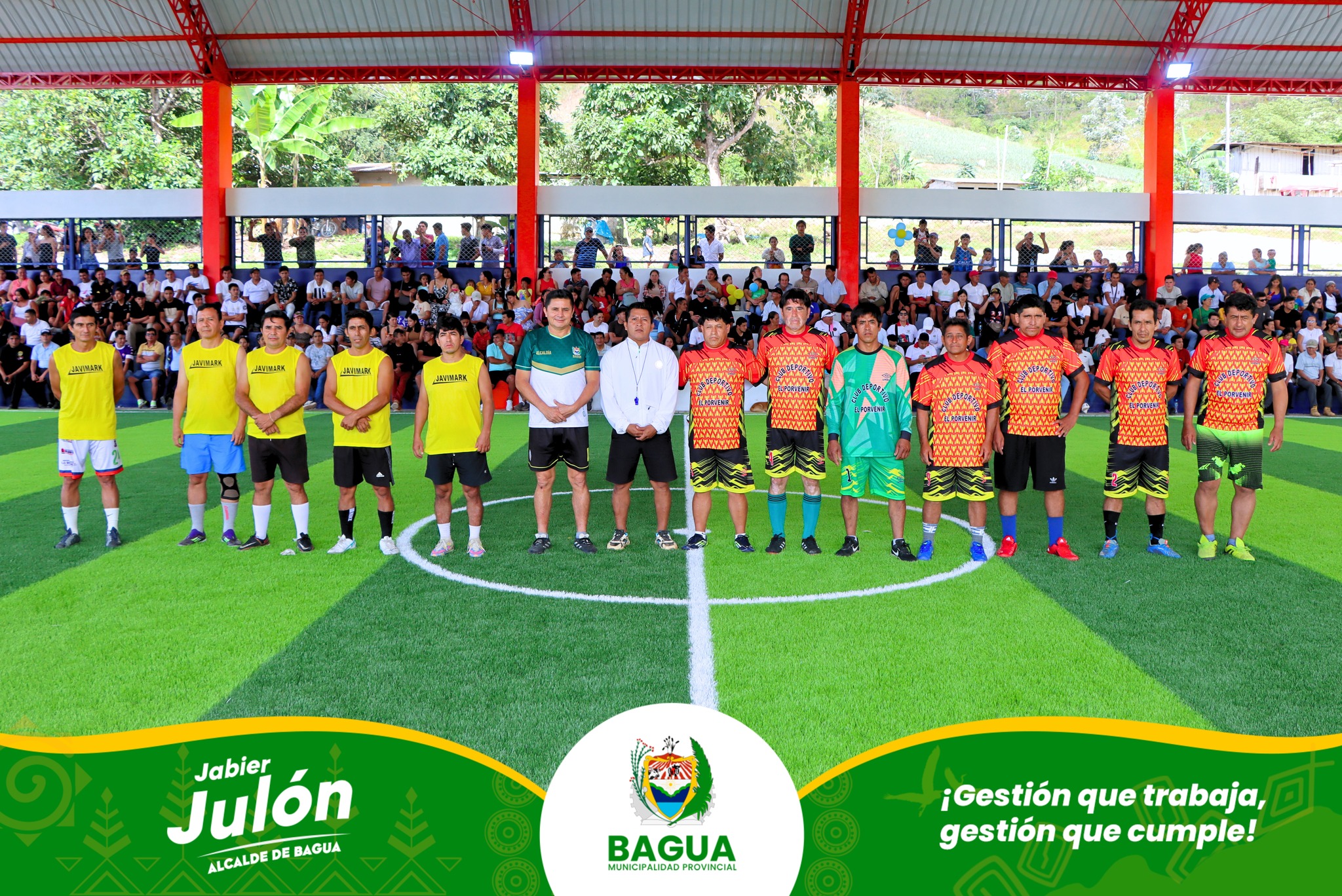 Alcalde Jabier Jul贸n inaugur贸 moderno polideportivo en el C.P. EL PORVENIR - ARAMANGO