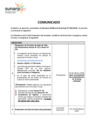 Vista preliminar de documento Comunicado: Cambio de cronograma